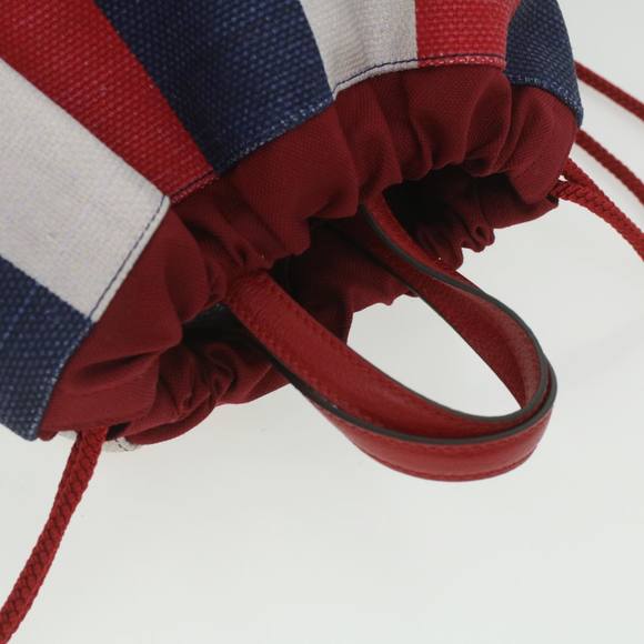 GUCCI Web Sherry Line Backpack Canvas Tricolor Red Blue Green 473872 Auth am3970 - Picture 6 of 16